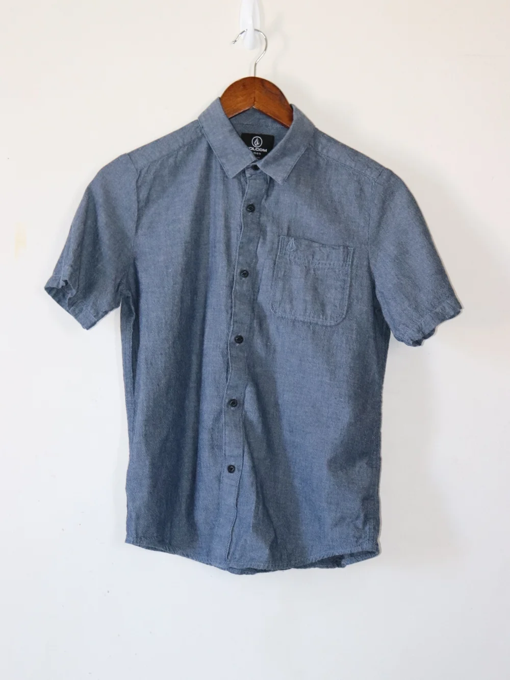 Volcom Short-Sleeve Button-Down Shirt - Blue Gray